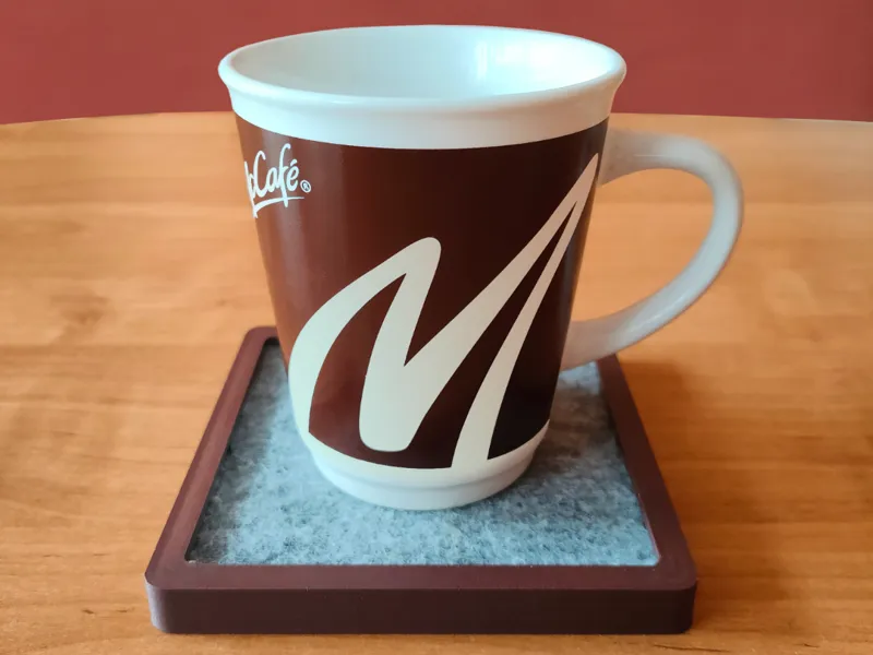 Cup coaster frame (for felt pads)