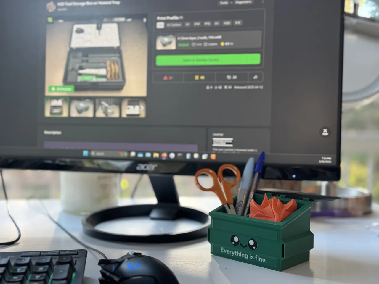 Dumpster Fire Desk Buddy - Everything Is Fine :') view 3
