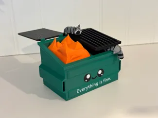 Dumpster Fire Desk Buddy - Everything Is Fine :')