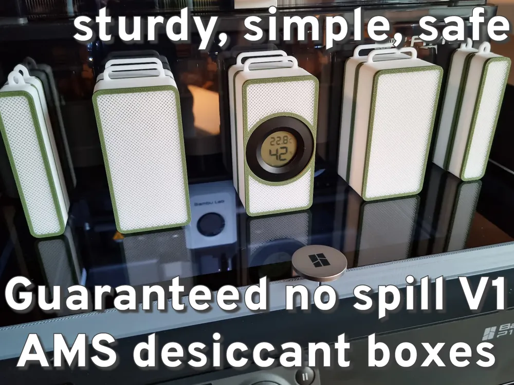 AMS desiccant boxes V1 sturdy/simple/safe - Free 3D Print Model