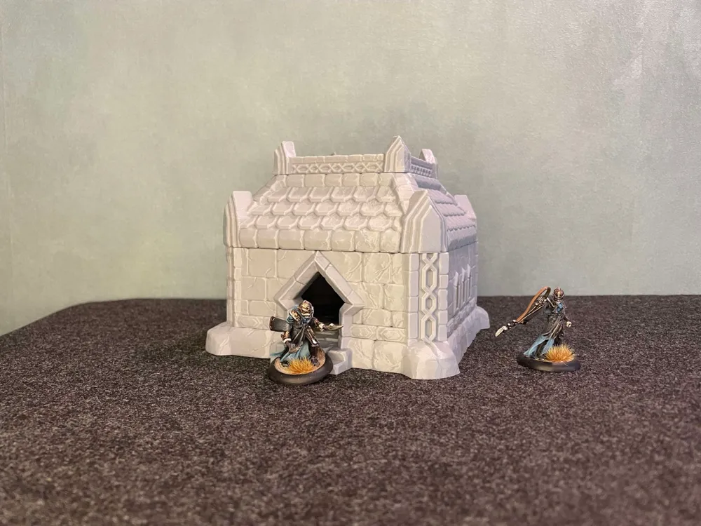 Maison/Ferme 6x8: Décor wargame peint & floqué (9ème Age
