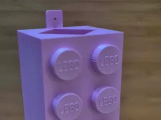 8-Stud Brick Vase Wall-Mountable Flower & Pen Pot
