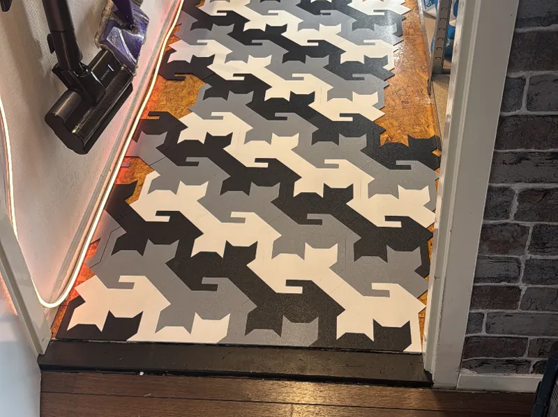 Cat tesselation floor tiles