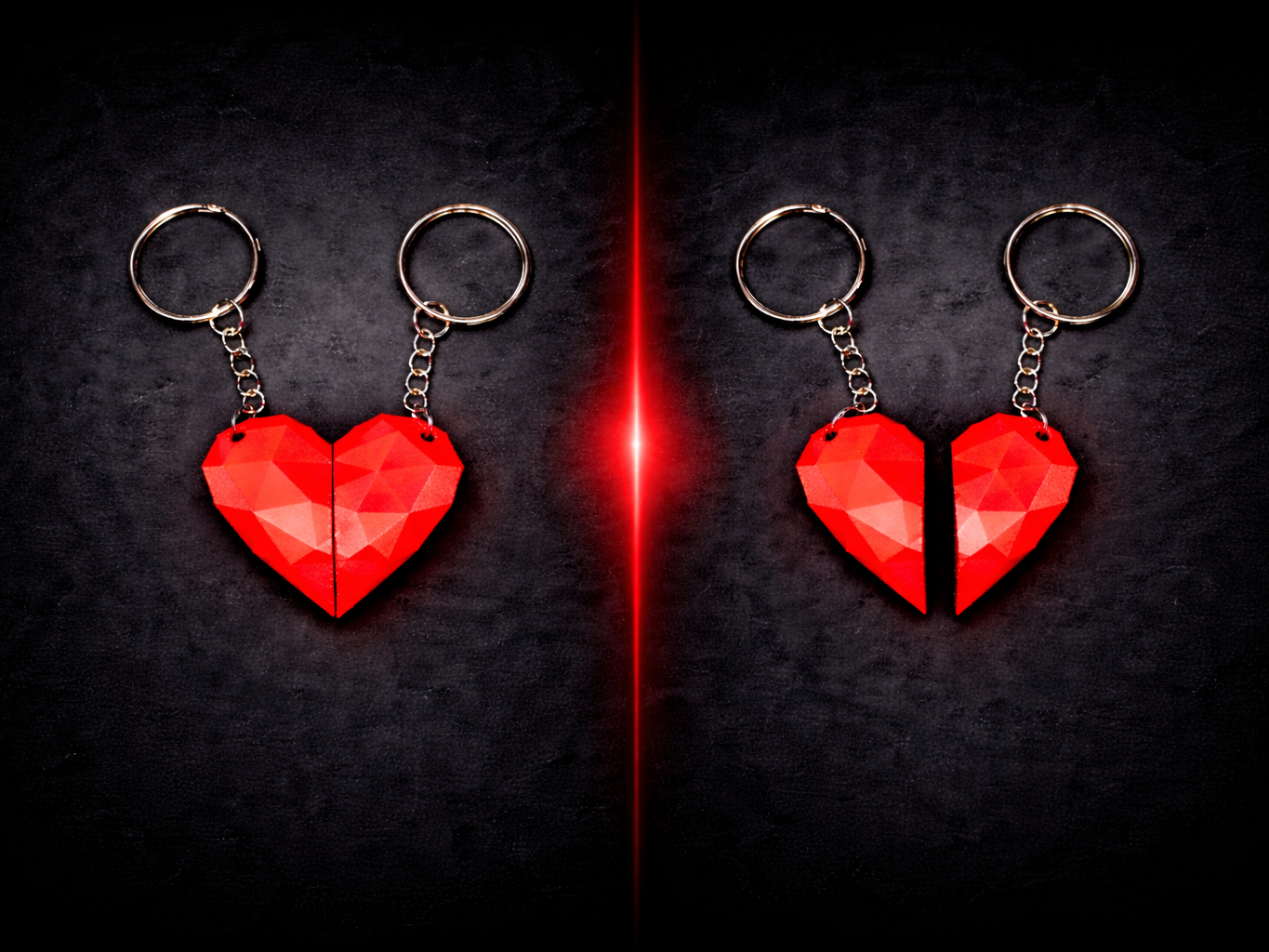 Low Poly Magnetic Split Heart