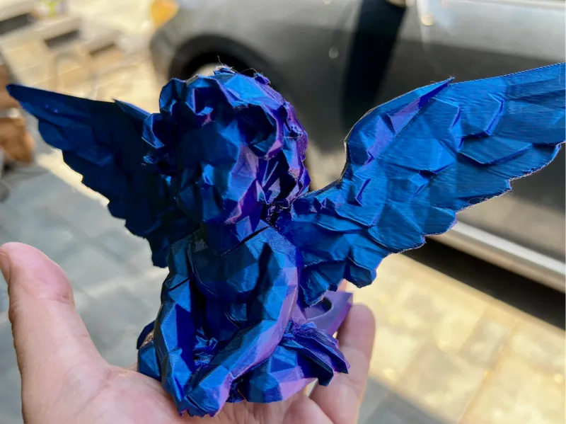 Low Poly Cherub/ Baby Angel Tealight Statue