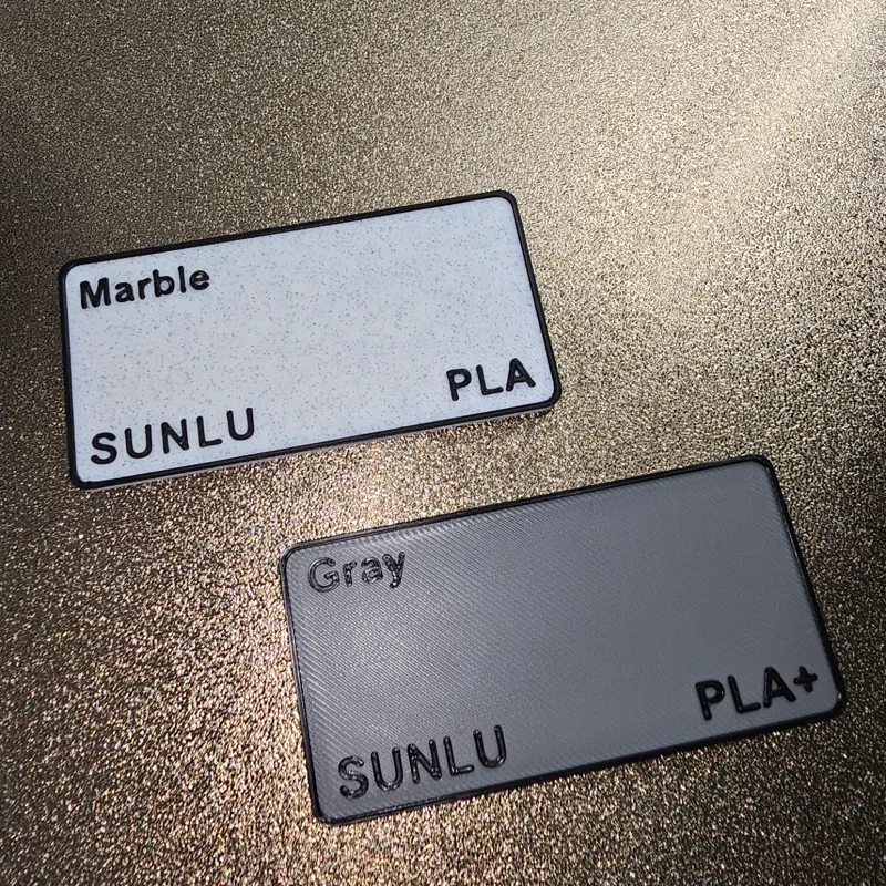 SUNLU Filament Swatches (simple)