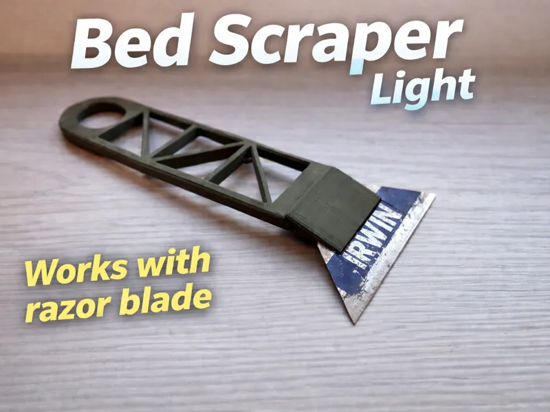 Bed skraper with razor blade