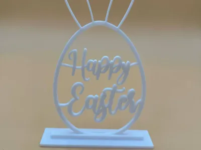 Happy Easter Decoration with Bunny Ears (Stand)