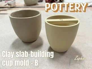Clay slab building cup mold - B