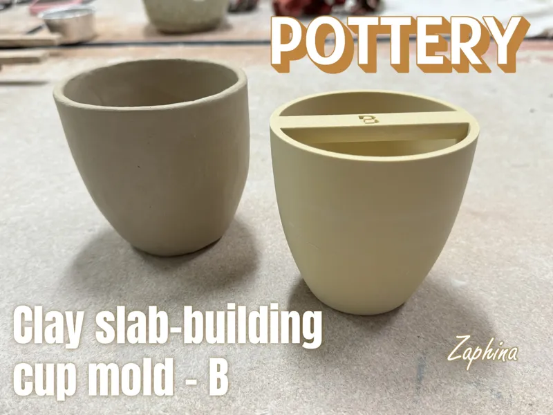 Clay slab building cup mold - B