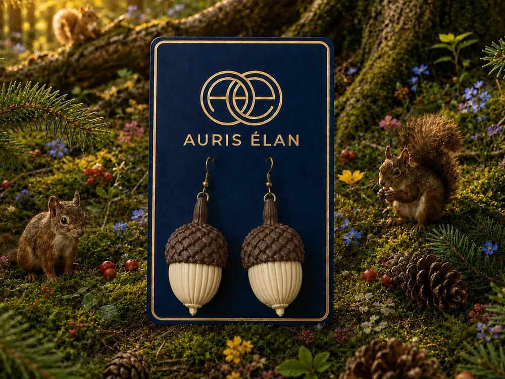 Pendientes: Donguri Forest Acorn Earrings. Referencia del modelo original.