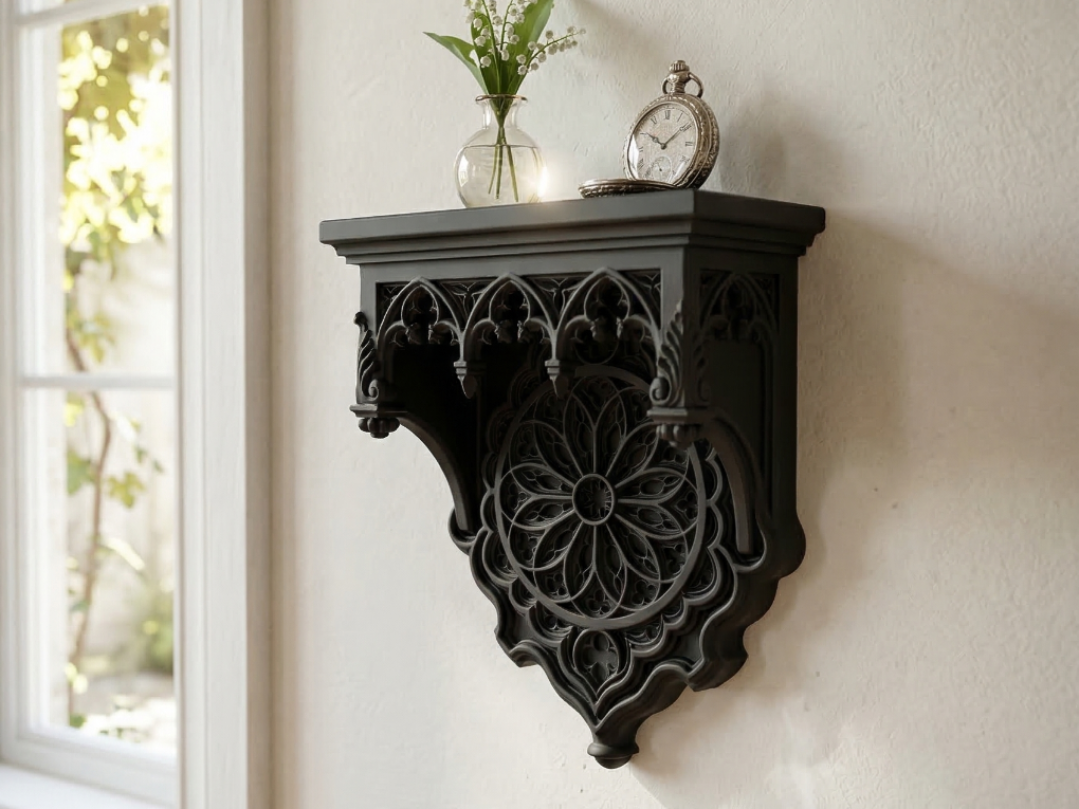 Baroque Wall Shelf - Ornate Display Console