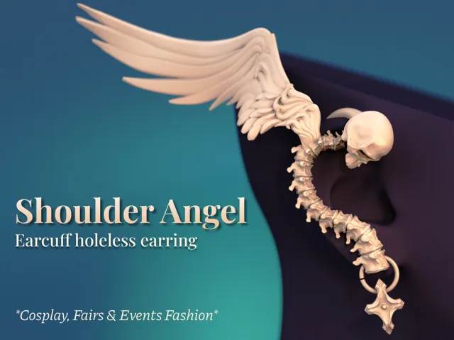 Shoulder Angel - Spine Inspired Earcuff Earrings
