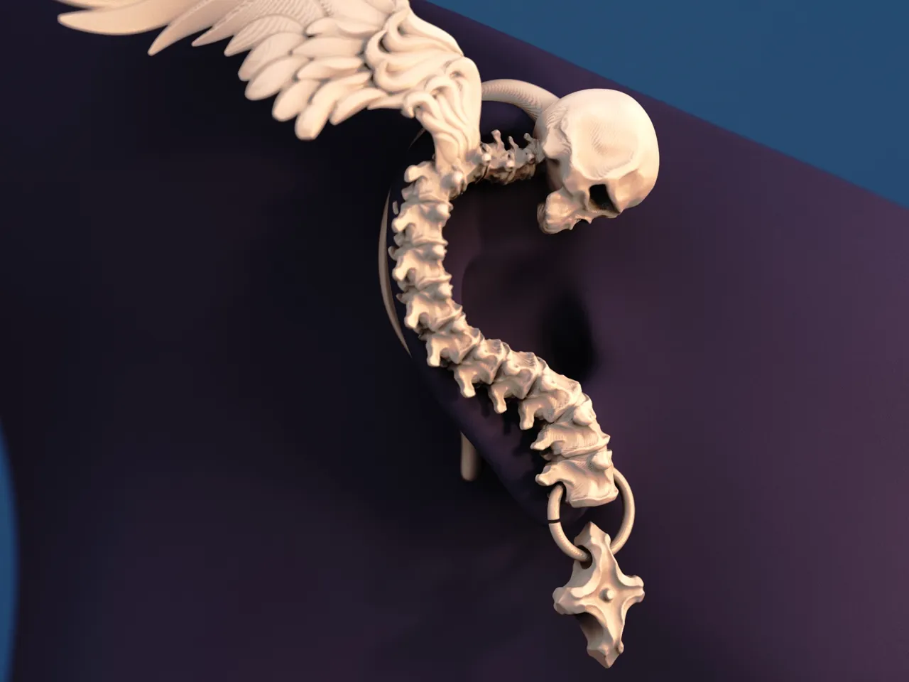 Shoulder Angel - Spine Inspired Earcuff Earrings view 2