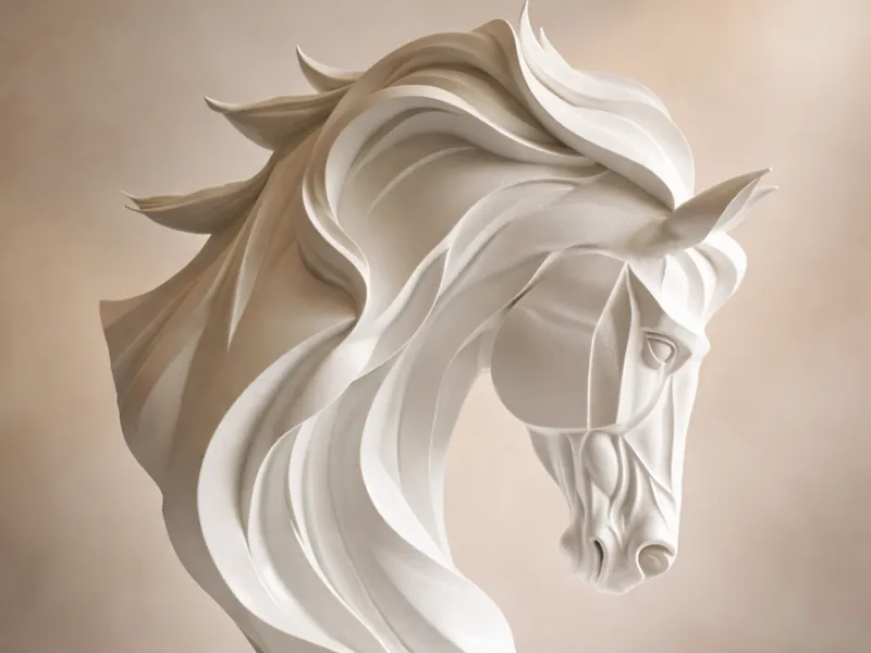 Modern Horse Bust Sculpture