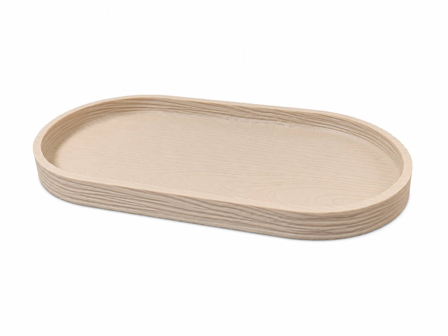 Oval Wood Grain Tray