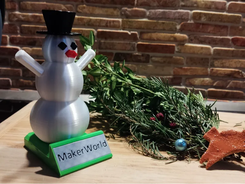 Christmas Snowman building kit with sign