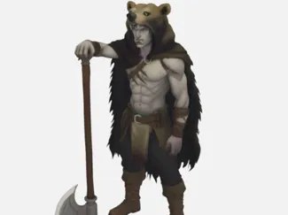 Barbaro Miniatura D&D (Umano Barbaro posa statica)