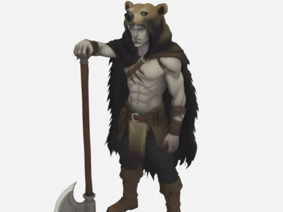 Barbaro Miniatura D&D (Umano Barbaro posa statica)