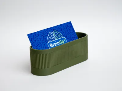 Ribbed Business Card Holder — Desk Organizer