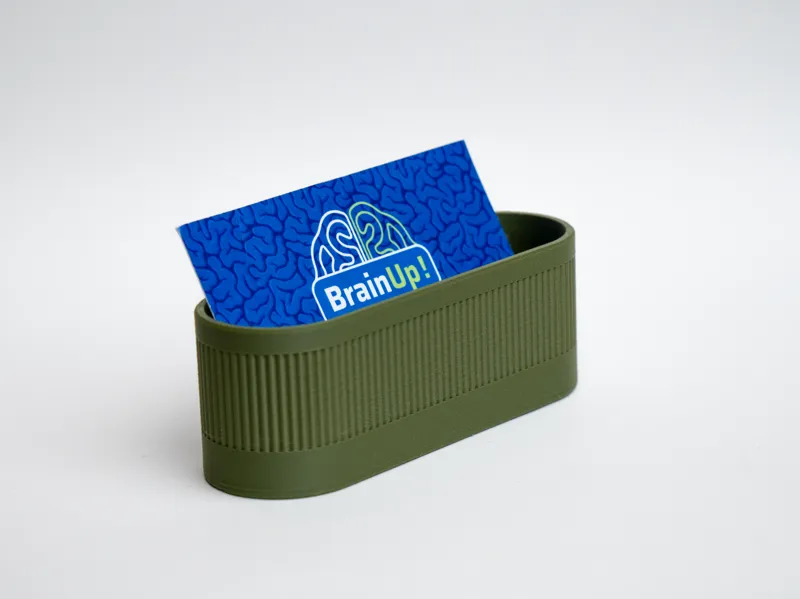 Ribbed Business Card Holder — Desk Organizer