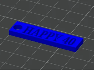 Happy 40 Keychain