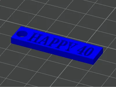 Happy 40 Keychain