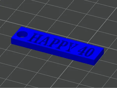 Happy 40 Keychain