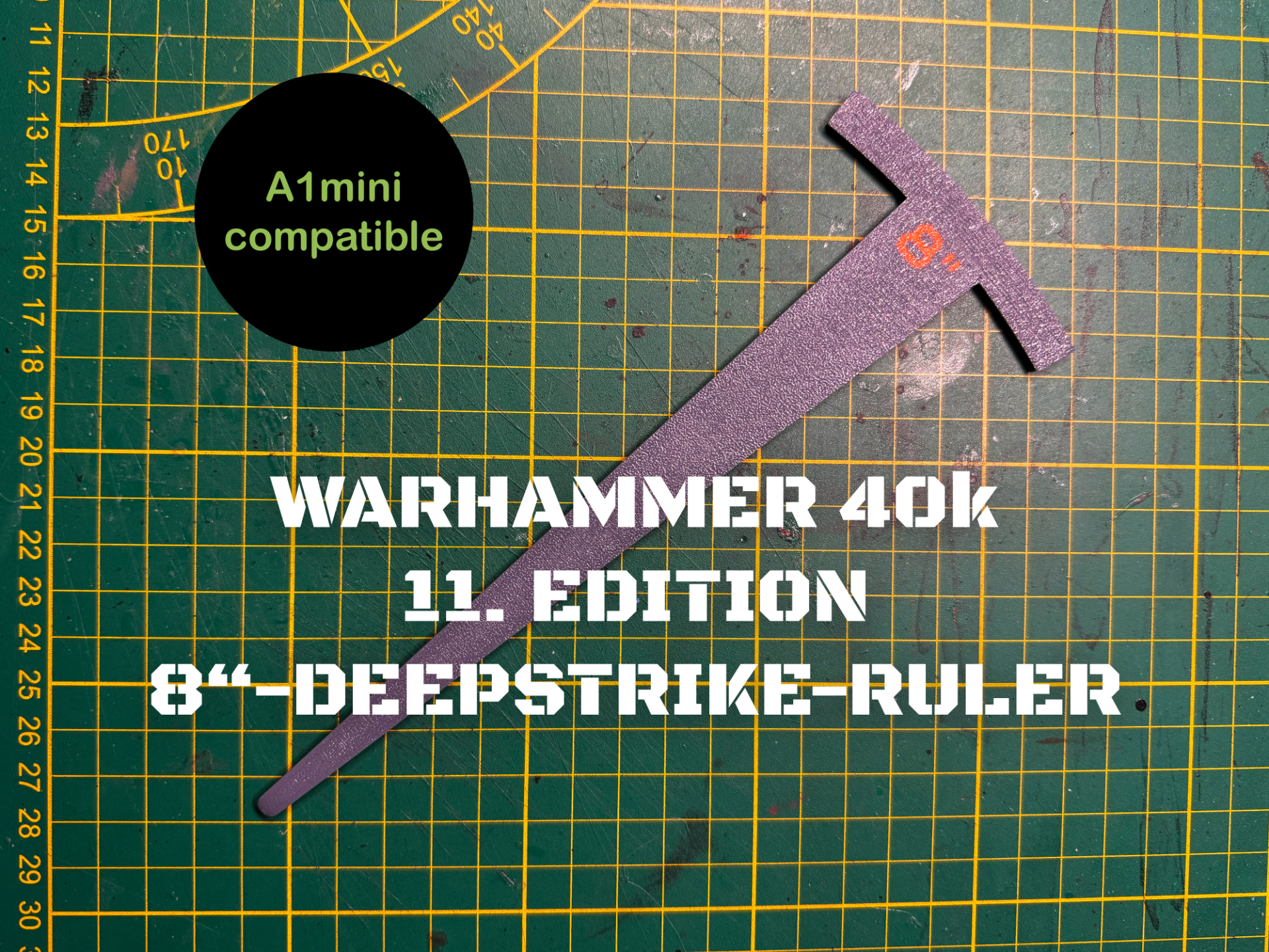 8 Inch Deepstrike Ruler for WH40k 11. Edition