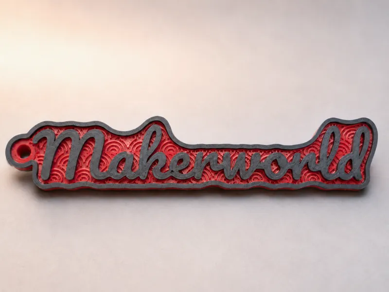 Parametric Custom Keychain with Wave Pattern