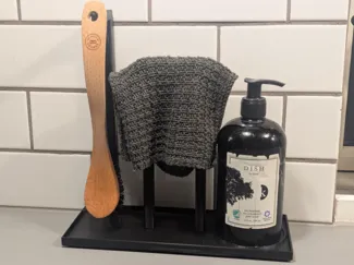 Dishwash organizer for brush, soap and cloth