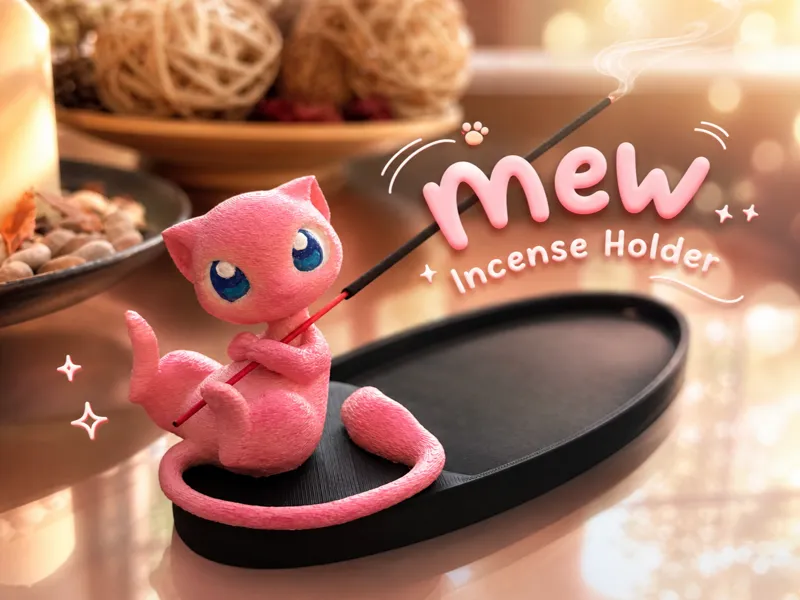 Incense Holder Tray - Mew Pokemon Inspired 