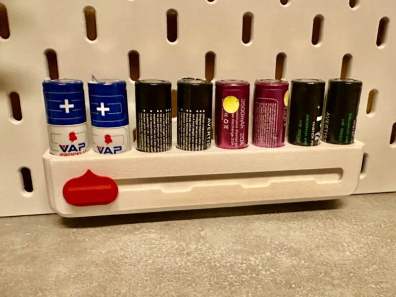 E-gigarette 18650 battery holder for Ikea Skadis