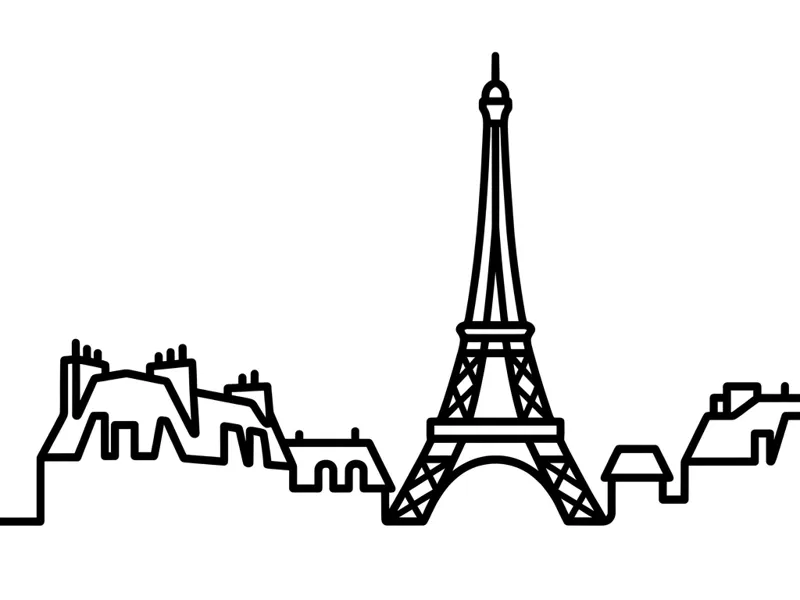 Wallart skyline Paris Tour eiffel