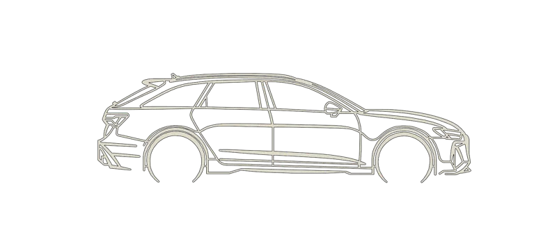 Audi RS6 Silhouette Wall Art 