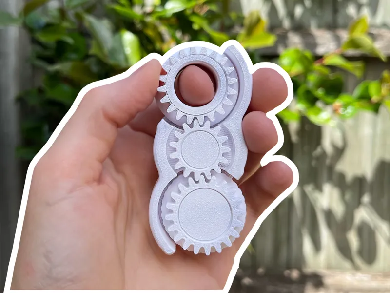 Geared Clicking Fidget Spinner - Print in Place