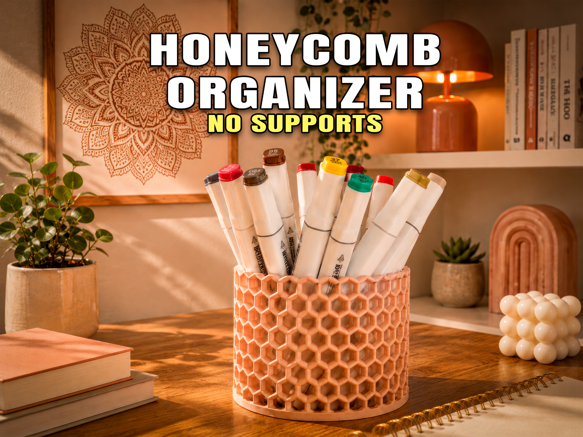 Hexagon Honeycomb Desk Organizer & Pen Holder