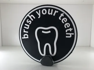 brush your teeth sign.