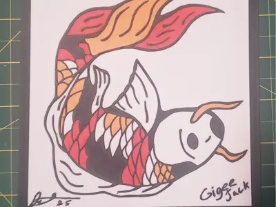Koi wall art - from digital drawing (2 of 2)