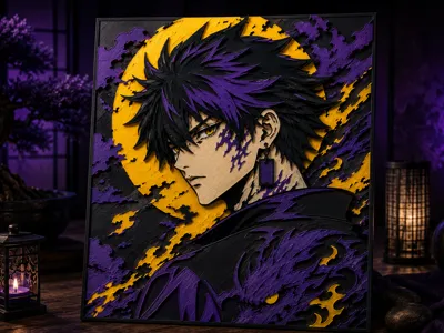 Anime Thunder Dragon | 4 Color Layer Art