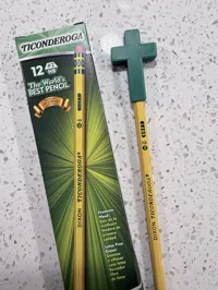 Cross Topper for Pencils-Fits snug-allows removal to erasing