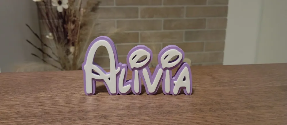 Disney Name Sign Alivia - Free 3D Print Model - MakerWorld