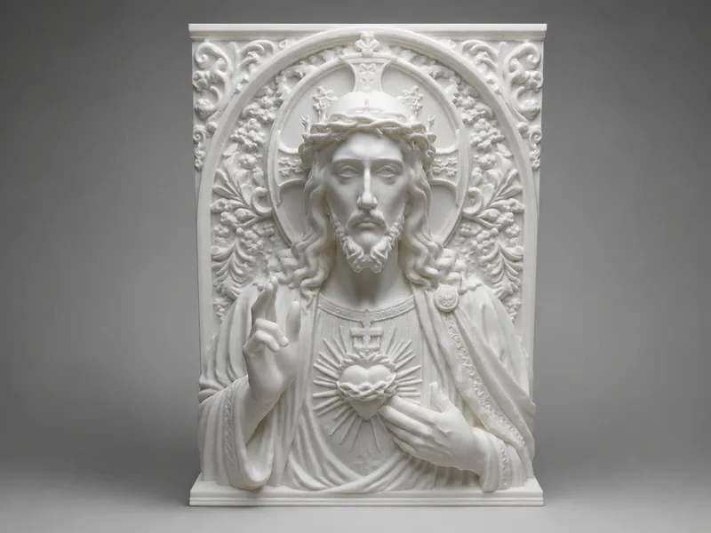 Sacred Heart of Jesus Standing Relief