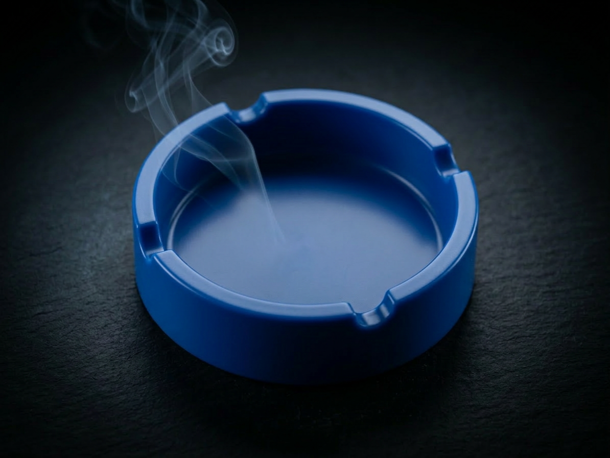 Modern Round Ashtray with 4 Cigarette Rests