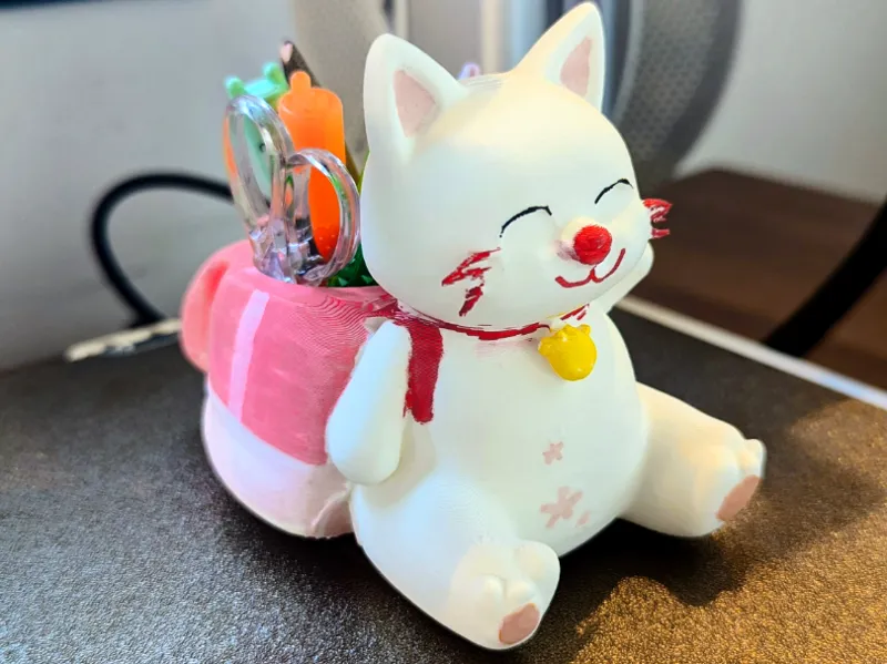 Lucky Cat Pen Holder – Kawaii Desk Organizer