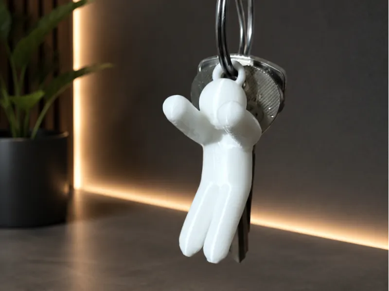 Meccha chameleon hunched pose keychain