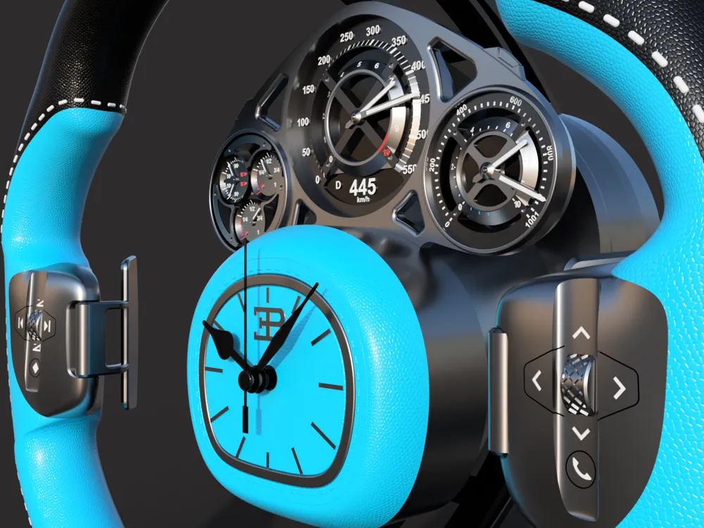 Bugatti Tourbillon - inspired Steering Wheel Clock - Free 3D Print ...