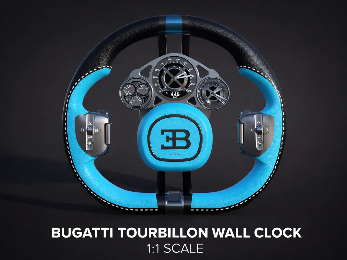 Bugatti Tourbillon - inspired Steering Wheel Clock - Free 3D Print ...