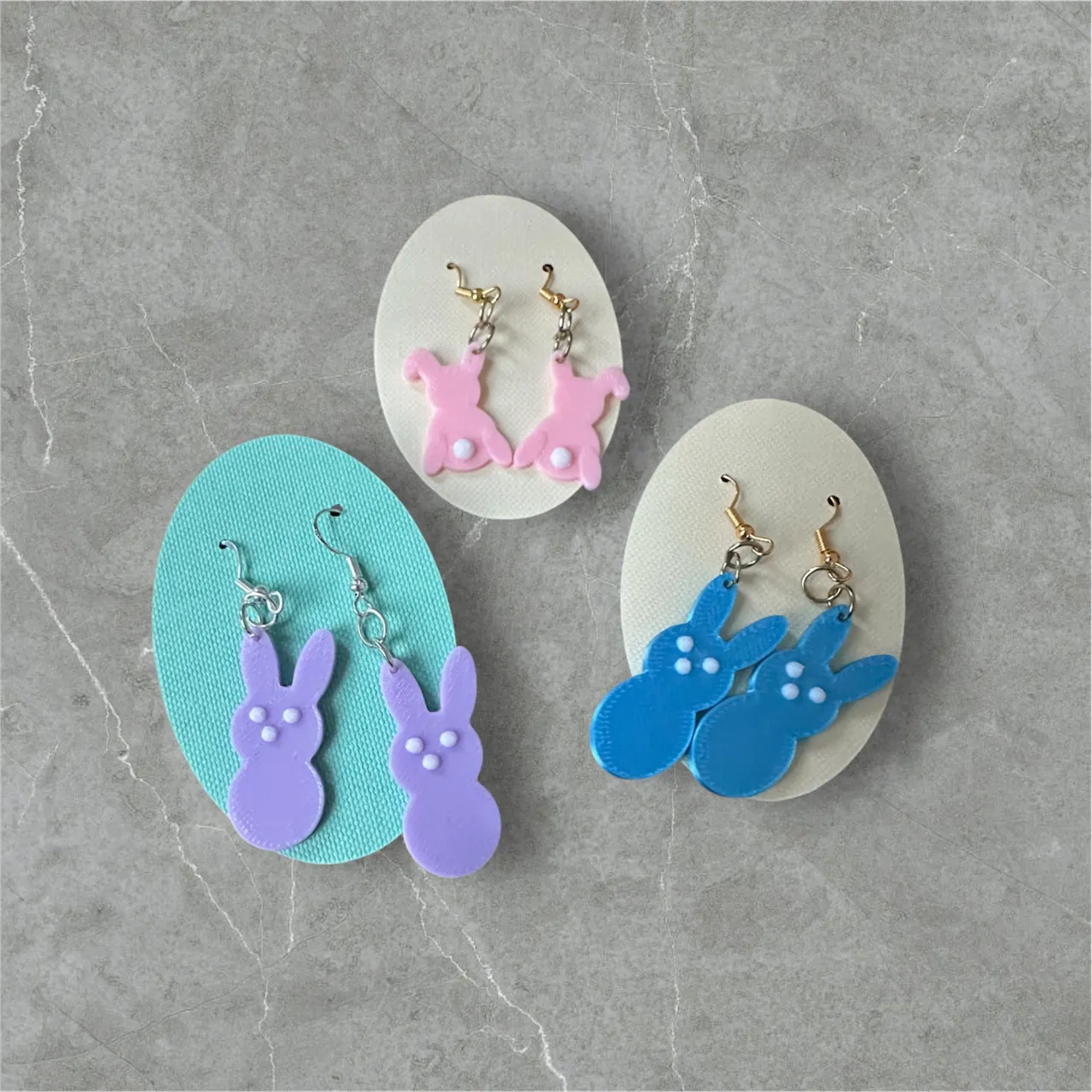 Bunny peep earrings view 3