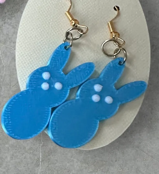 Bunny peep earrings view 2